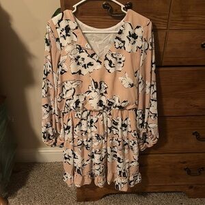 SHEIN Floral V-Neck Dress